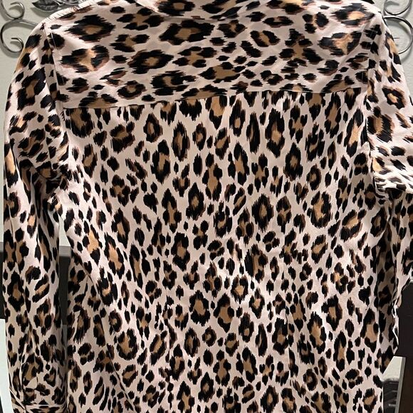 EUC Chico's Leopard Print Long Sleeve Blouse Chico’s 0 #302 - Picture 5 of 8